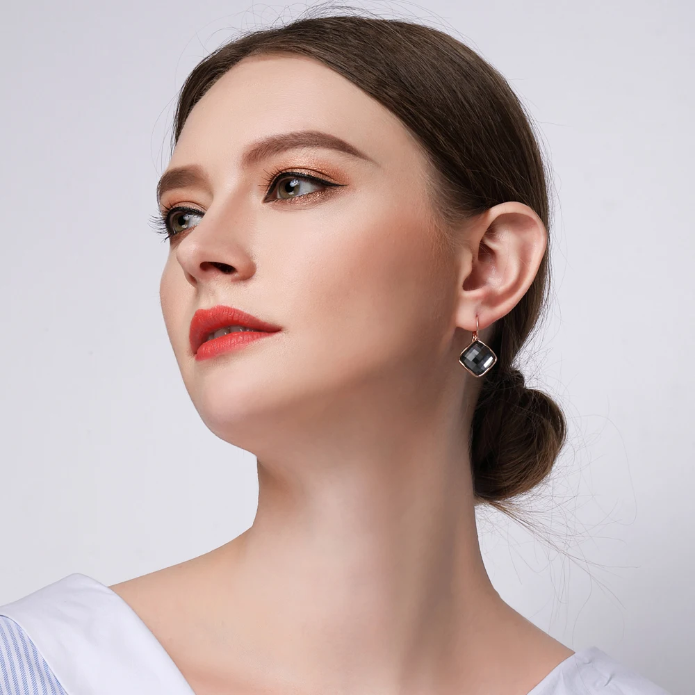 Старинные 18K позолоченные хрустальные серьги подвески для женщин Италина (2