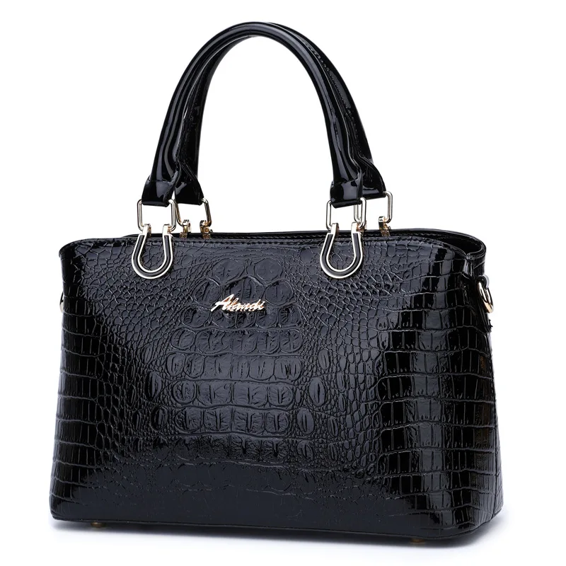 Новая Мода Аллигатор женские сумки Европейский дизайн лакированная кожа на