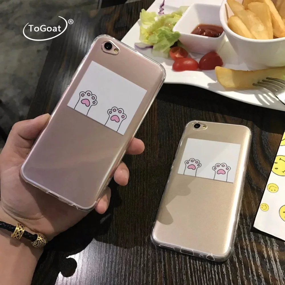 ToGoat Cute Kitty Paw Пушистые Мягкие Плюшевые Case Capa для iPhone 7 плюс Плюс 6 6s Cat След