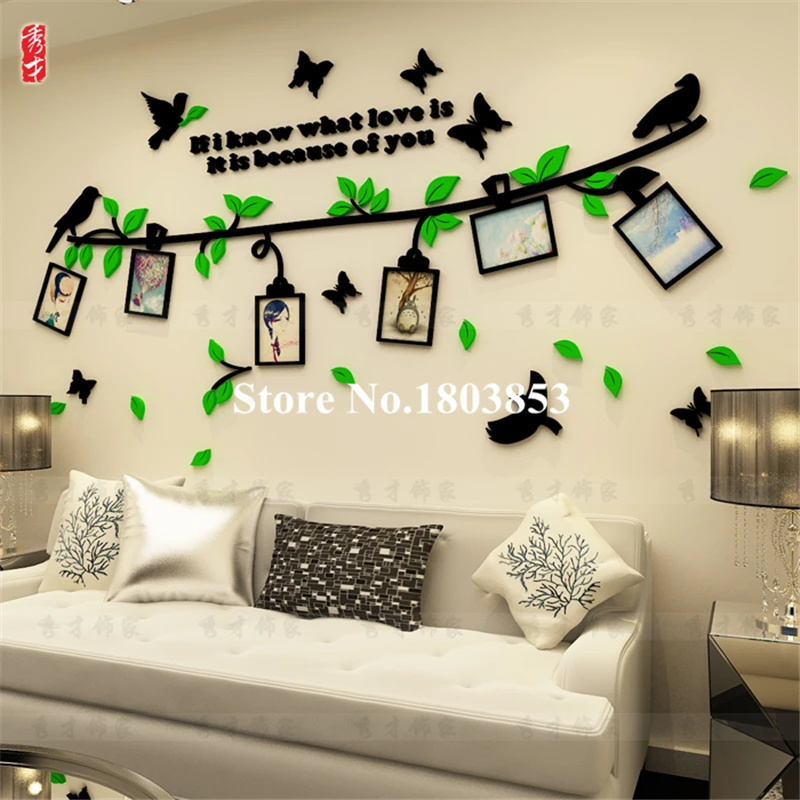 The memory of love Photo frame wall backdrop 3D Sticker Decal Europe minimalist living room sofa Three-dimensional wall stickers