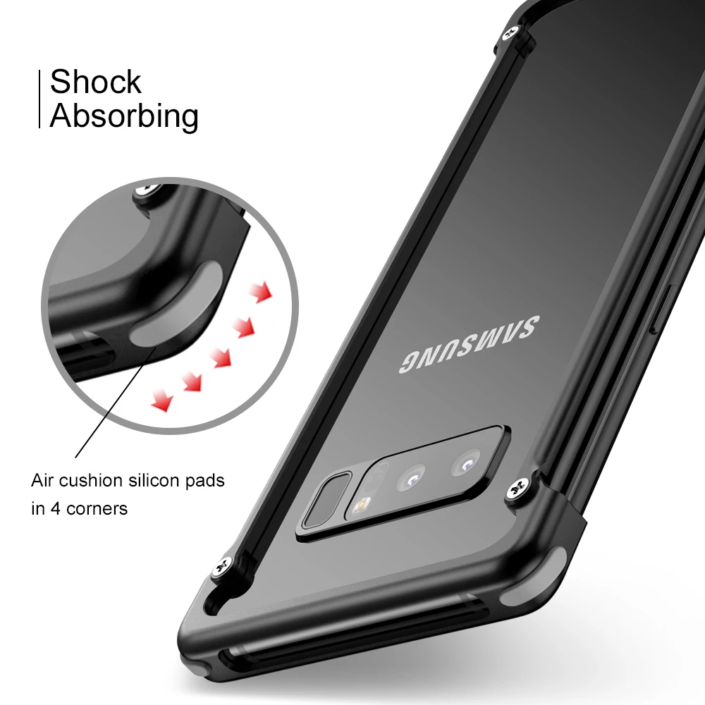 Роскошный металлический защитный чехол Airbag для samsung Galaxy Note 8 индивидуальная