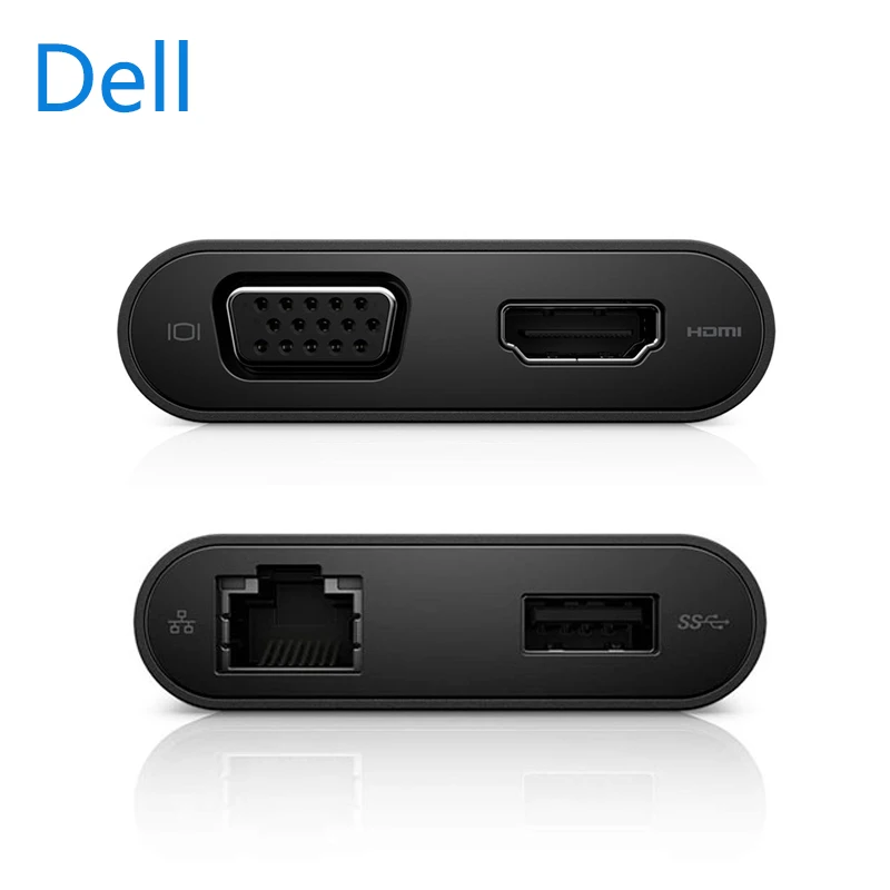 Dell Оригинальная док-станция USB-C VGA HDMI Ethernet USB3.0 DA200 адаптер