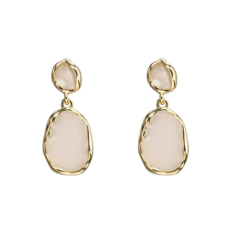 YMYW Pendientes Mujer Moda модные очаровательные эпоксидные Висячие длинные Винтажные серьги золотые металлические серьги женские медные ювелирные изделия Новинка