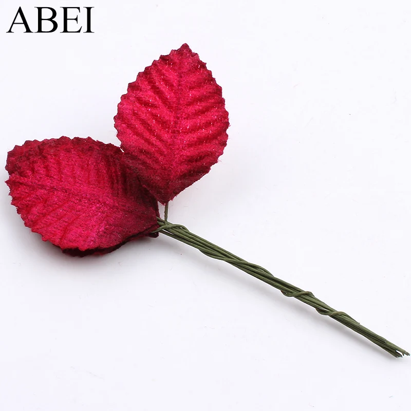 10 шт./лот букет искусственных бархатных листьев для свадьбы вечерние украшения