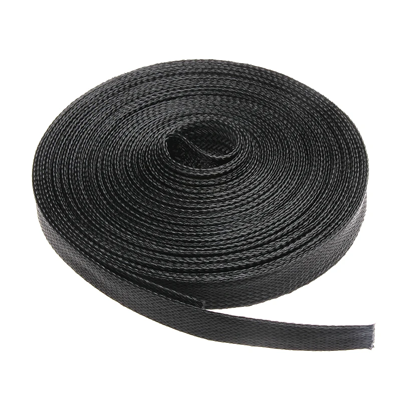 10 м черный изоляционный Плетеный 15 мм диаметр плотный ПЭТ расширяемый кабель