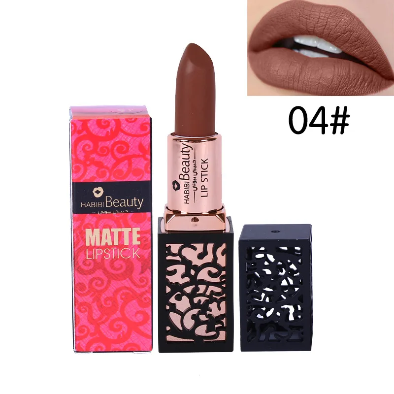 Habibi beauty, матовая помада, 24 цвета, водостойкая, длинный, прочный batom, телесный, коричневый, кремовый, тыквенный, увлажняющий, lipstic HB16 - Цвет: 04