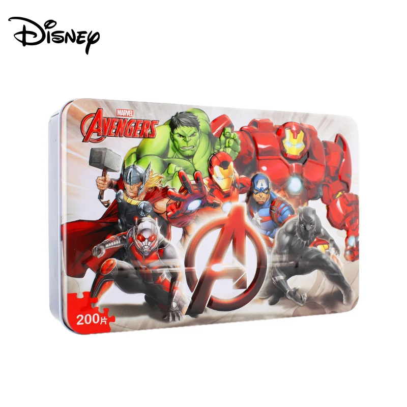 Disney Spider Man Avengers Plane Puzzle 200 шт. железный ящик деревянные игрушки Zhiyi развивающая