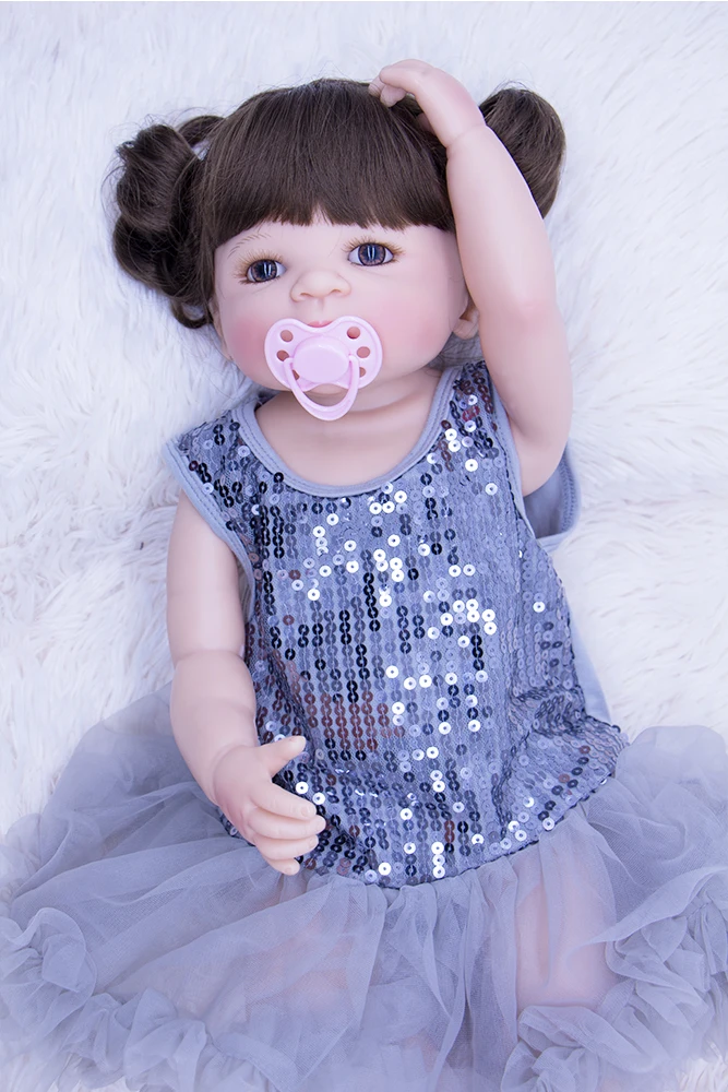 Bebes reborn girl dolls 22 &quot55 см Силиконовая игрушка для новорожденных девочек с плюшевым