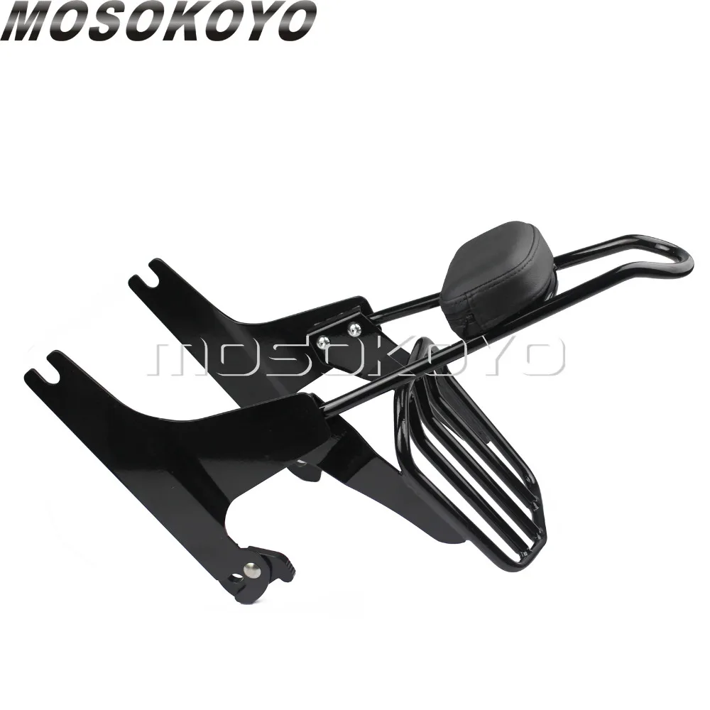 Черная подставка под спинку для мотоцикла Harley Softail Fatboy FLST FXST 2000-2005 с красным