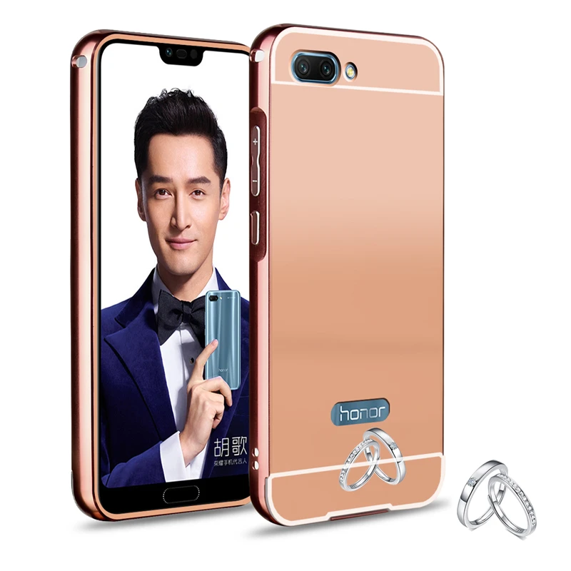 Для huawei Honor 10 случае Honor10 Coque Зеркало Покрытие Алюминий металлический бампер для