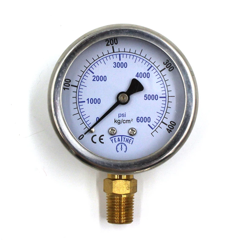 QUPB PCP Пейнтбол 2,5 ''масляные Дайвинг Давление датчик 400Bar 6000PSI СС чехол Медь соединение 63 мм 1/4PT нить GEL004