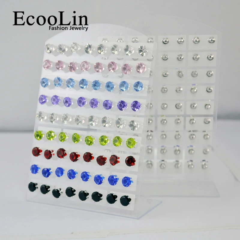 Женские сережки гвоздики с цирконием из нержавеющей стали 316L модные ювелирные