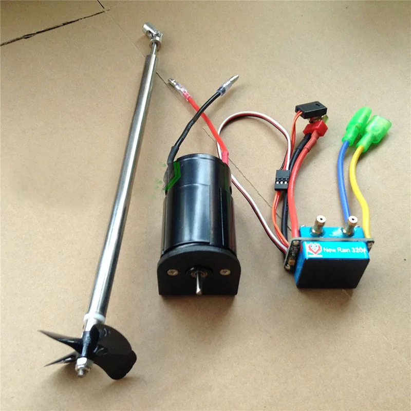 

1Set Bait Boat Power Kit 550 Motor+3S Water-cooled 320A ESC+10/15/20/25/30CM Drive Shaft+D50 CW Propellers for RC Jet Boats