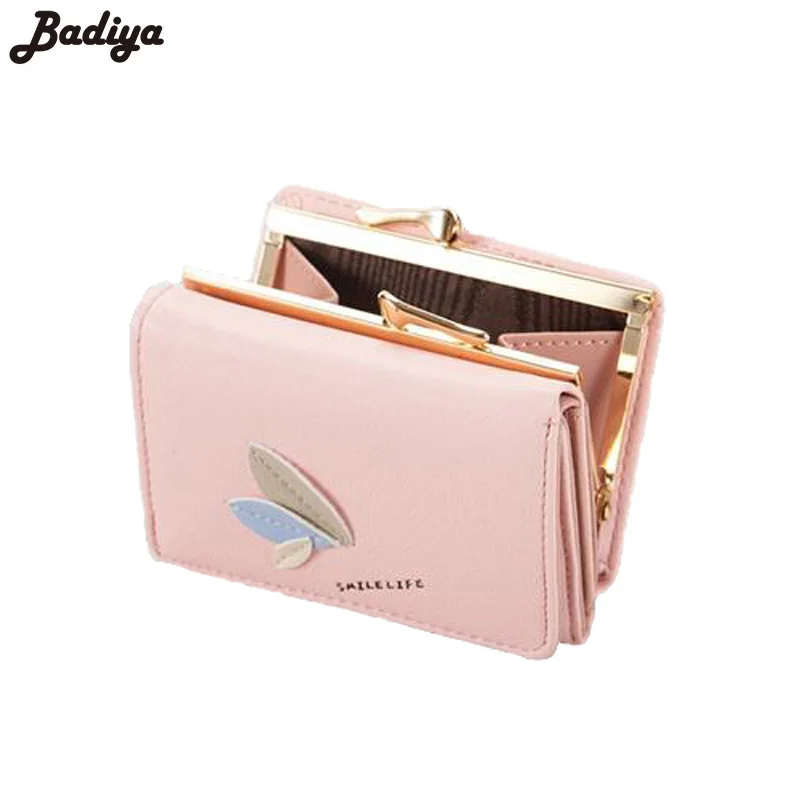 Женский короткий кошелек из искусственной кожи 3 сложения с отделением для карт