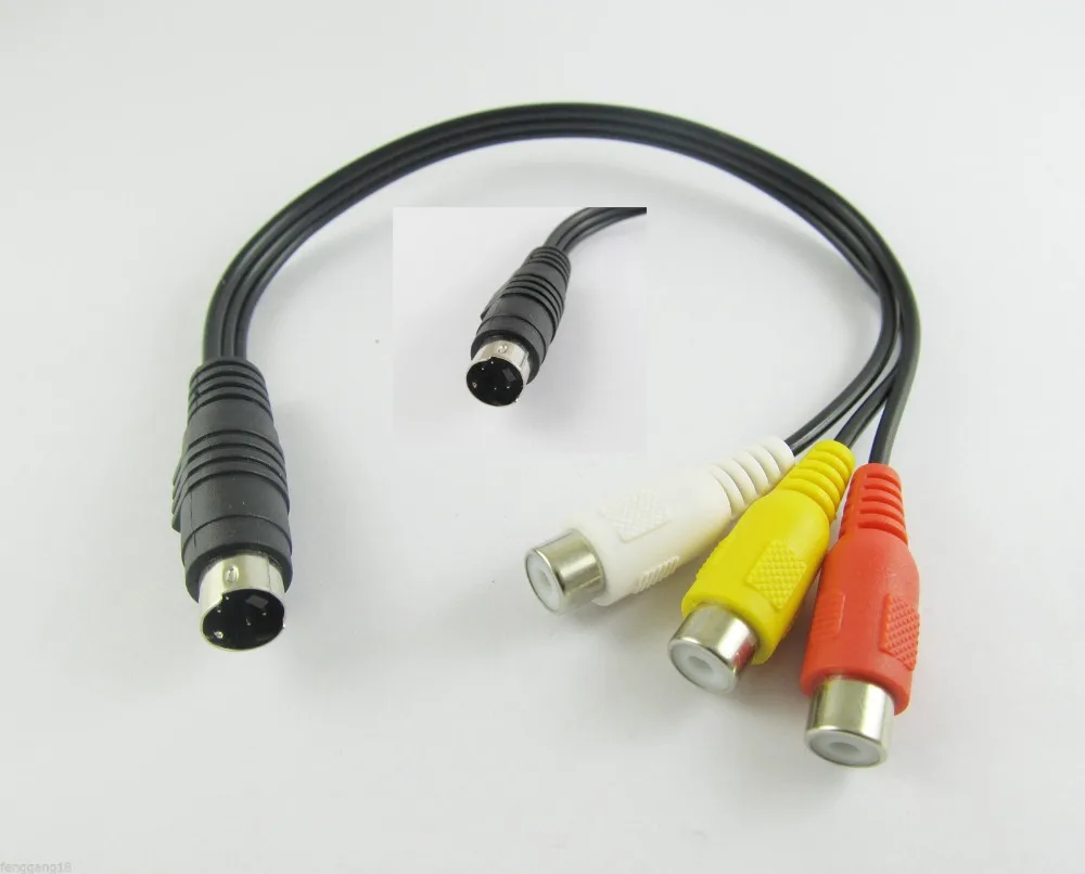2 шт. 4 Pin S video штекер на 3 RCA Женский Джек видео ТВ ноутбук адаптер кабель 27 см|3 rca|3 rca