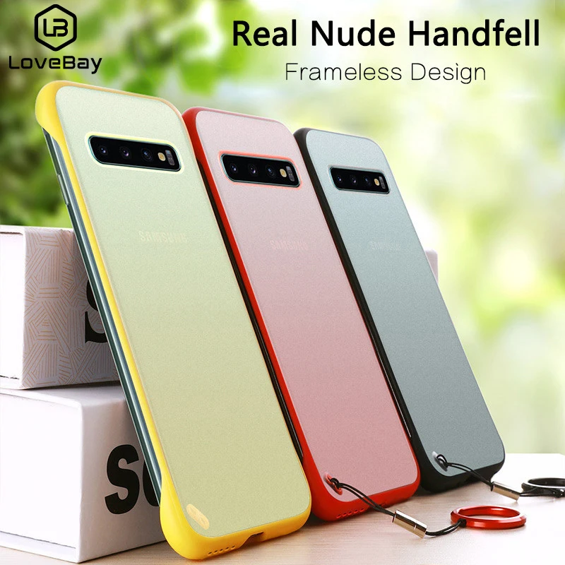 Lovebay Phone Case For Samsung S10 Plus Luxury Frameless Ring Design Scrub Hard PC Ultra Thin Cover Back Shell |