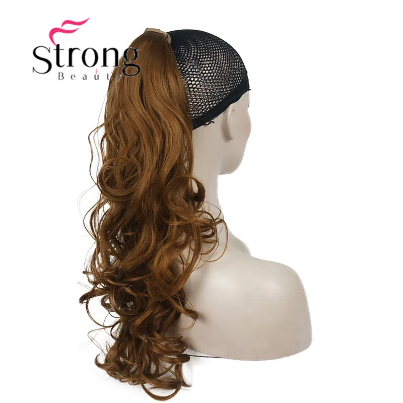 30 Auburn StrongBeauty 2" волнистая Накладка для волос для женщин премиум синтетического волокна 120 г-130 г завязывается заколка для хвоста в наращивание волос - Цвет: 30 Auburn