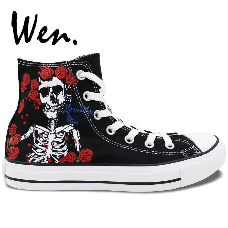 Вэнь черный цвет оригинальные граффити с изображением мертвой черепа розы