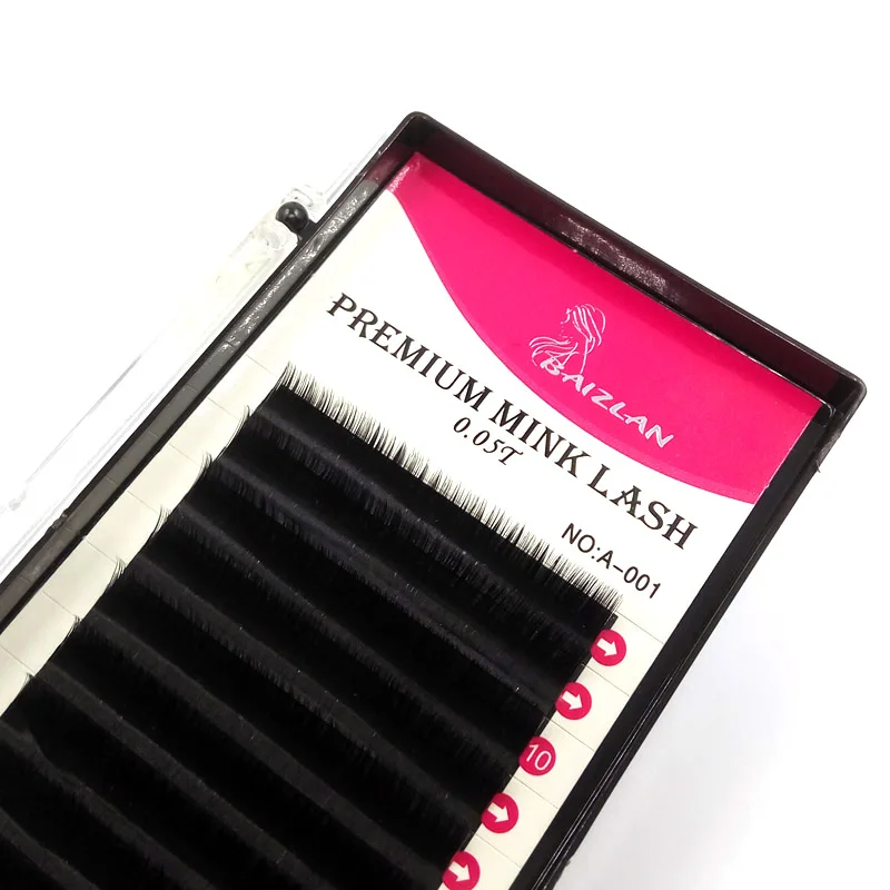 

0.05Thicknes Volume Eyelash Extension Mink Black Matte C/D Individual Natural Mink Eyelash Extension Artificial Fake False