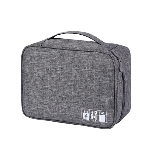 A Gray Cable Bag Дорожный костюм чехол сумка для хранения шкаф Органайзер кабель провод сумка косметический набор Чехол Нижнее белье обувь на молнии сумка багаж аксессуары - Цвет: A Gray Cable Bag