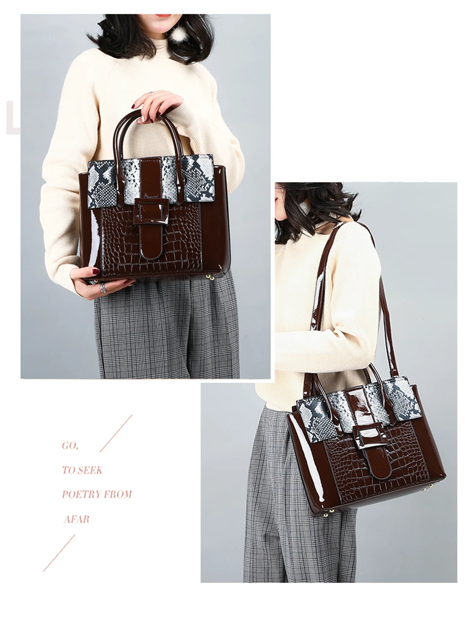 LONOOLISA Sac A основной Femme лакированная кожа женские ручные сумки для женщин серпантин роскошные сумки женские сумки дизайнерские Bolso