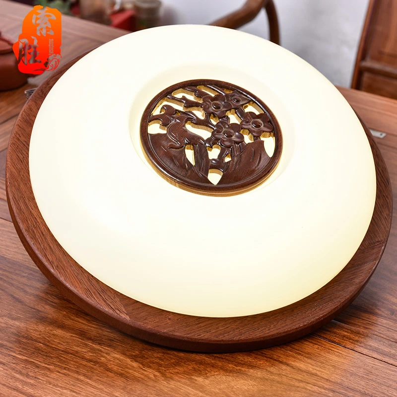 Светодиодный потолочный светильник в китайском стиле круглый из твердой