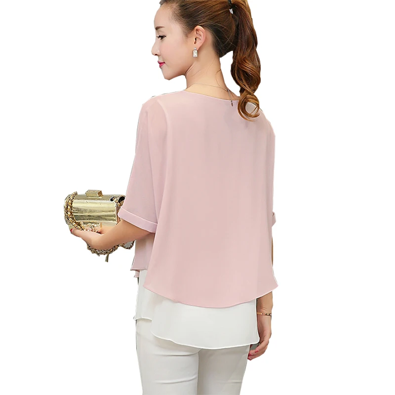 Новая мода 2019 летние свободные повседневные женские шифоновые блузки рубашки с