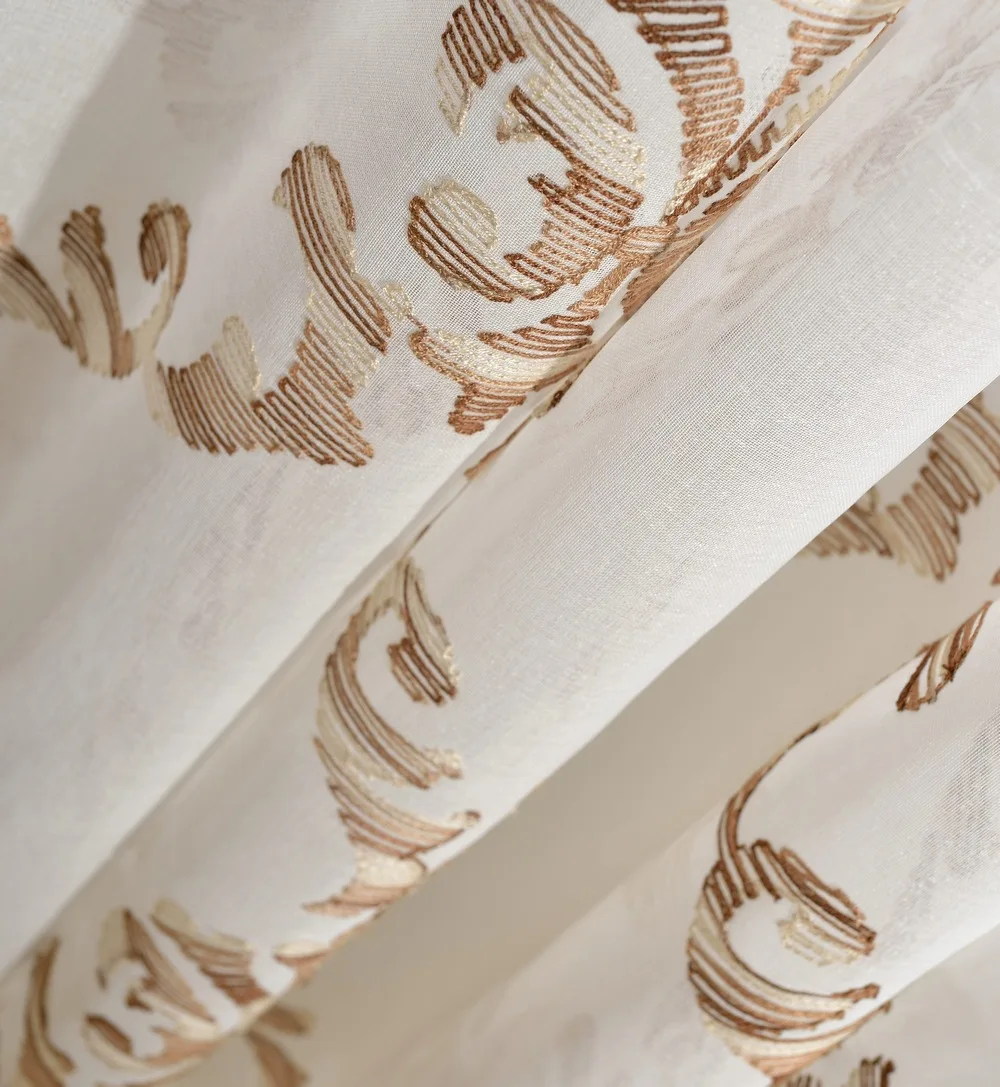 Современные тюлевые занавески с геометрическим узором и вышивкой Rideau Voilage Cortinas