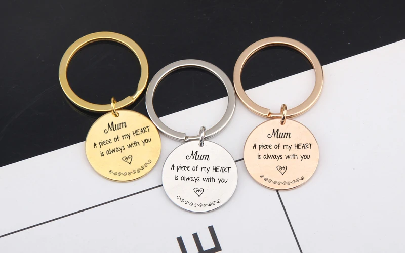 Модный брелок с гравировкой Mum A Piece My Heart Is Always With You брелок для ключей на День Матери подарки брелок для ключей подарки для мамы