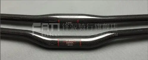 Without LOGO glossy 31.8mm 3K Full Carbon Fiber Horizontal Handlebar/One-shaped Handlebar Mountain Bike parts | Спорт и развлечения