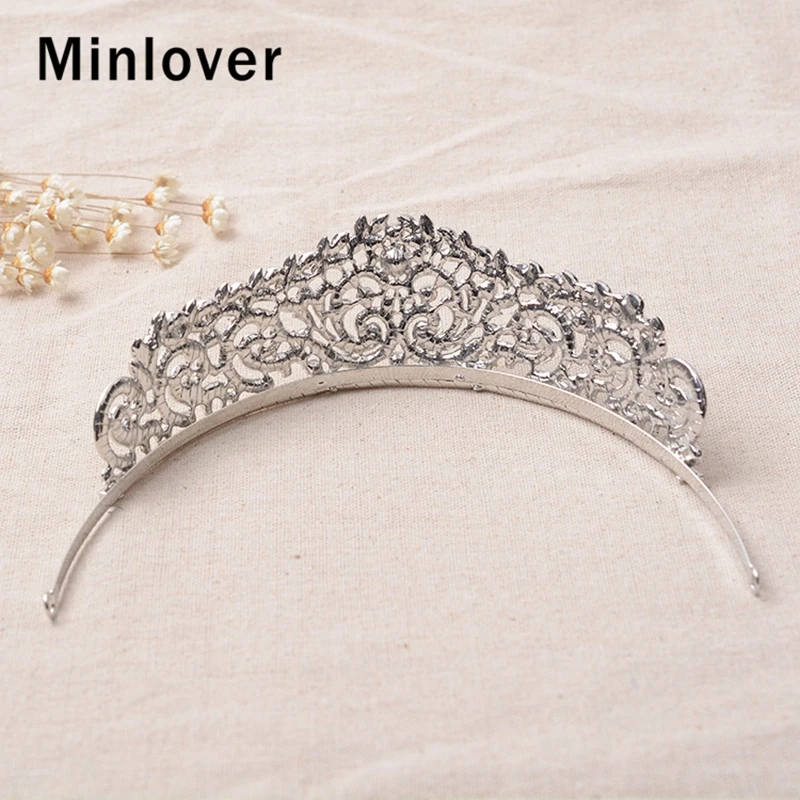 Женские свадебные диадемы Minlover серебристая Корона со стразами головная повязка