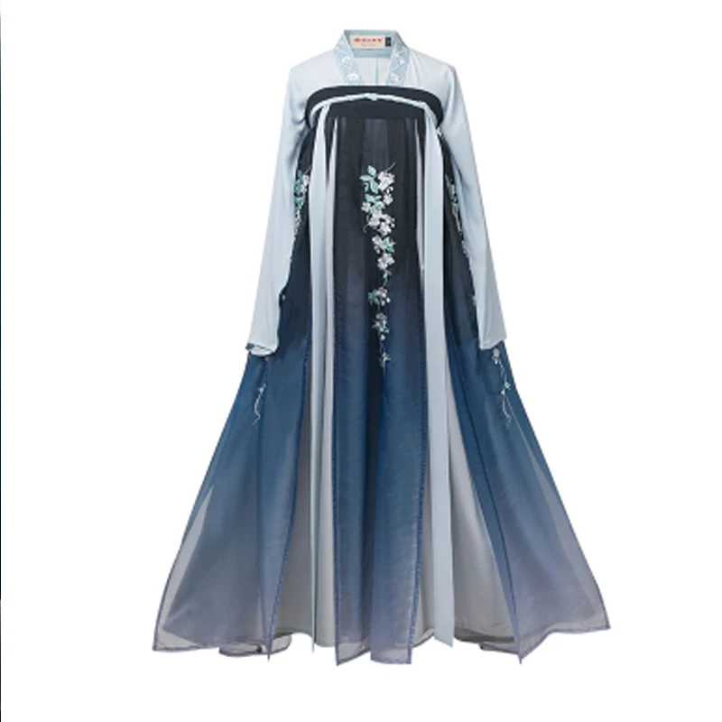 Традиционная Фея Hanfu для женщин синее платье костюмы древний Китай Леди Косплей