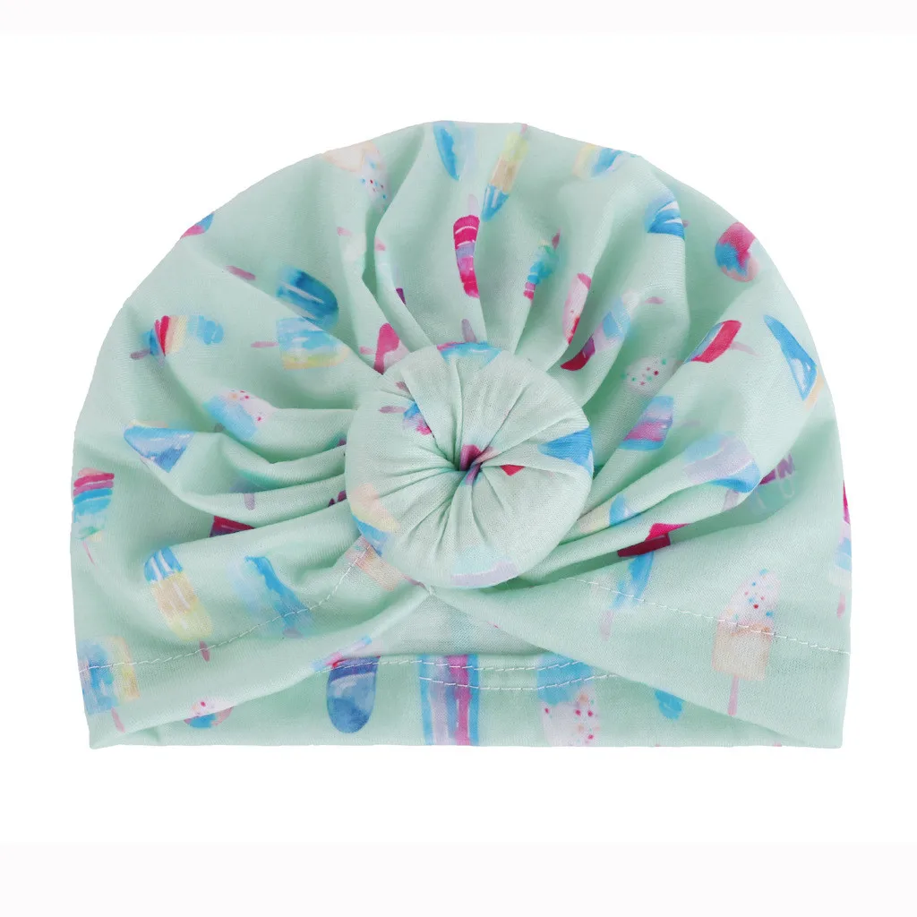 Модная шапка для новорожденных девочек и мальчиков облегающая шапочка с принтом