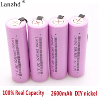 4pcs inr18650 nickel sheet 18650 rechargeable battery li ion 2600mah 3 7v diy nickel sheets 18650 batteries for tools