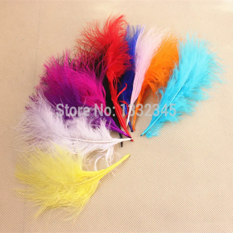 

Wholesale 500 pcs/Lot 8-16cm 3.1-6.3" Turkey Marabou Feathers washed goose down Fluffy Dress jewelry/Christmas decoration