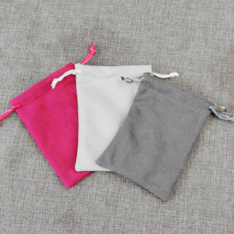 Замшевая бархатная сумка на шнурке мешочек для ювелирных изделий фланелевая