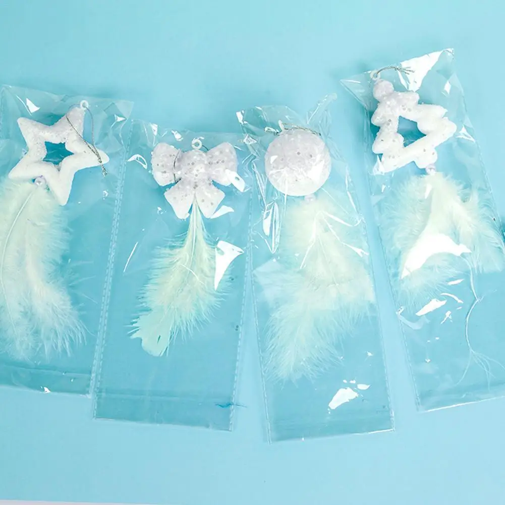 4 шт. белый пенопластовые перья Рождественская елка украшение кулон Ins Wind DIY