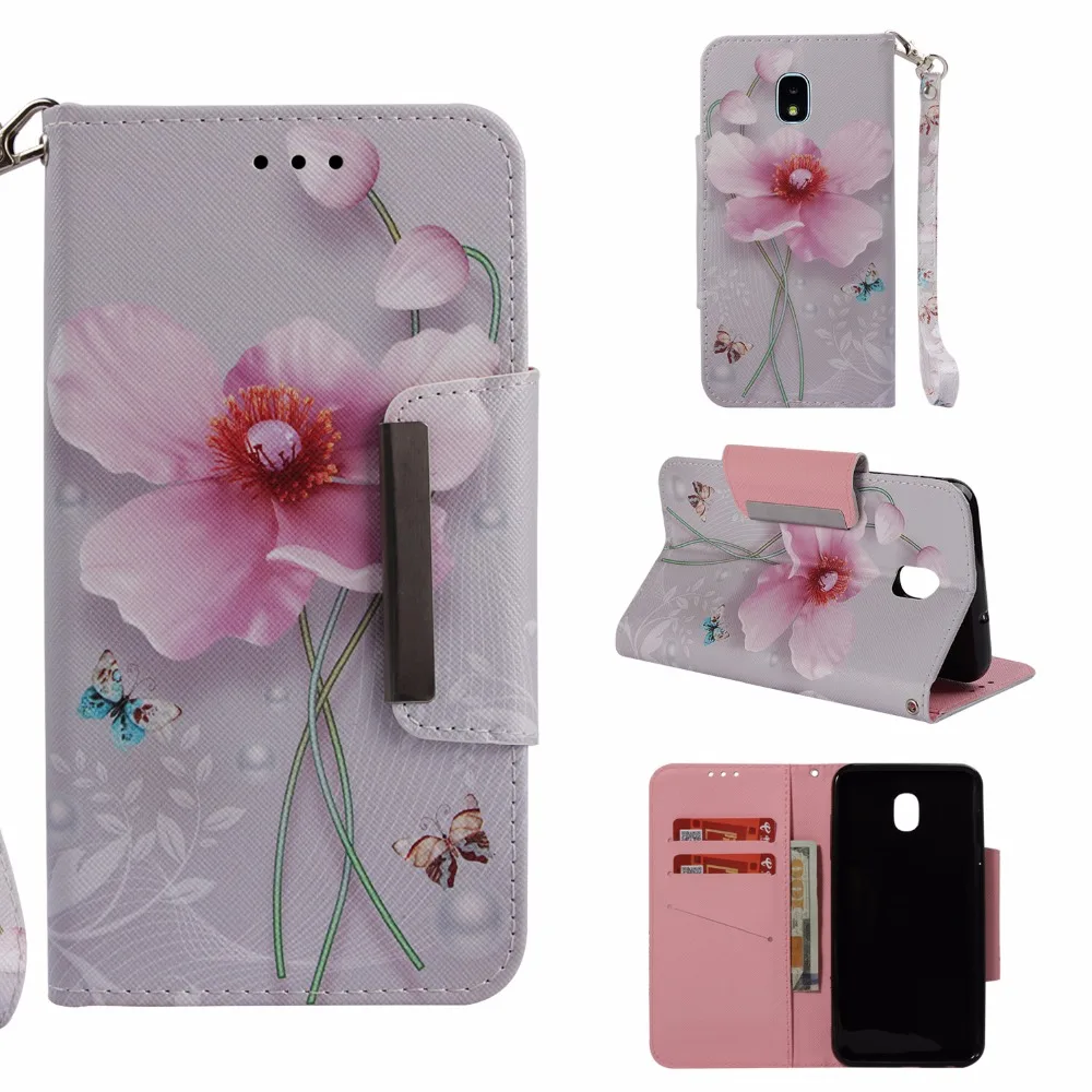 3D patterns flip cover for Samsung j7 2018 case PU Leather Flip Folio Phone Case with card pocket | Мобильные телефоны и