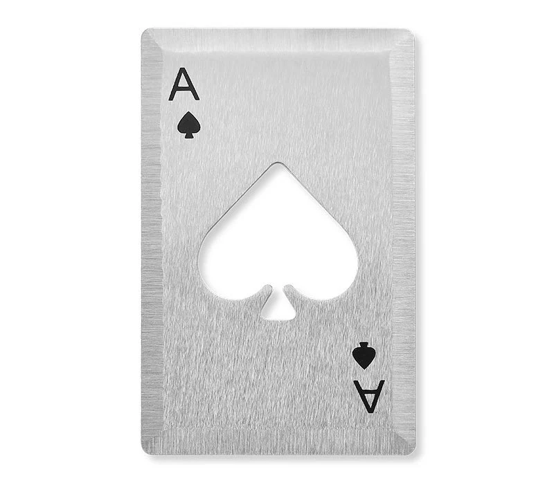 8,5x5,4 см нержавеющая сталь Ace of Spades открывалка для бутылок в форме покера открывалка для бутылок креативная открывалка для пива - Цвет: Silver