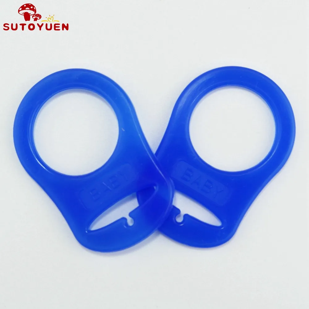 dark blue Sutoyuen 10 шт. прозрачный пищевой класс без БФА, силиконовый детское кольцо для соски адаптер кольцо держатель цепи кольца для MAM/NUK - Цвет: dark blue