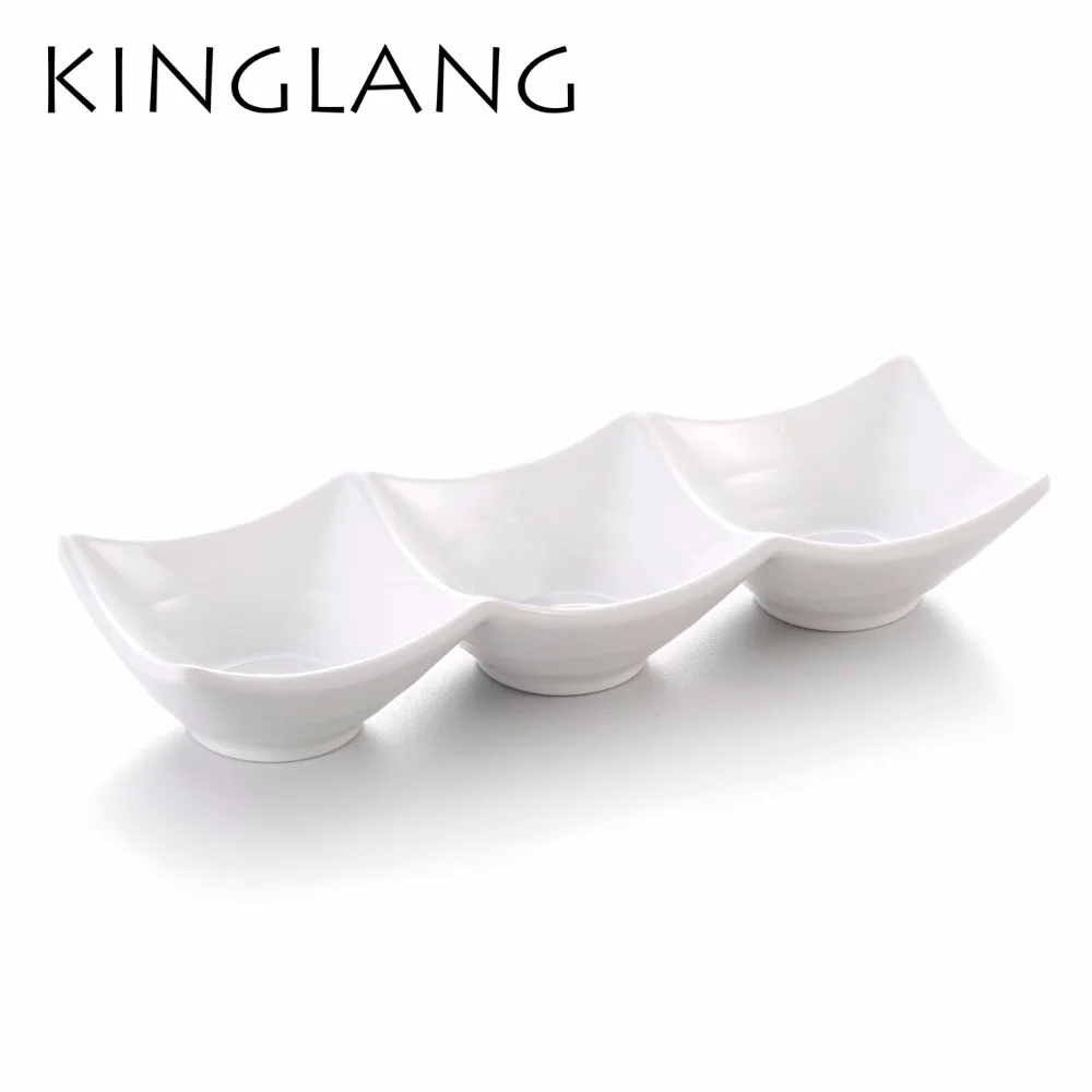 

KINGLANG Plastic Melamine White Small Soy Sauce Dish Tableware