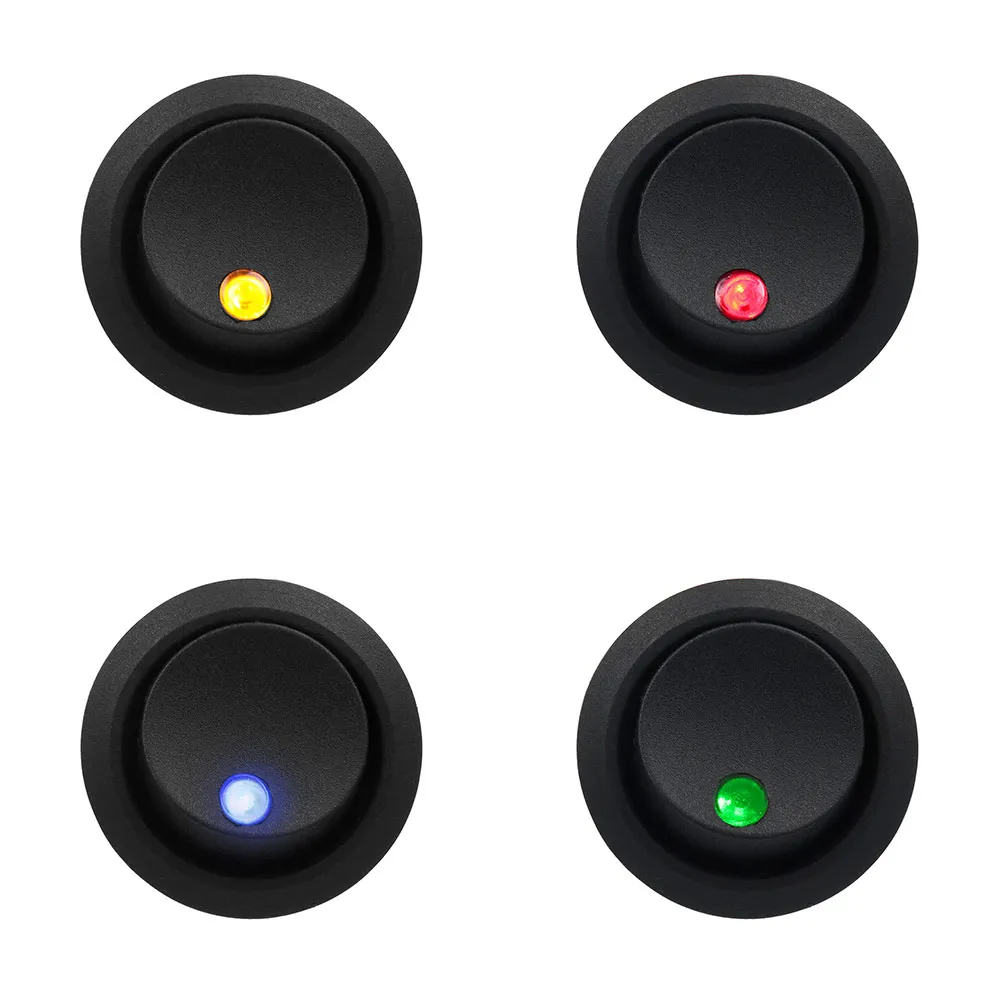 5 шт. черный 12 В Светодиодный точечный светильник Автомобильный Круглый тумблер
