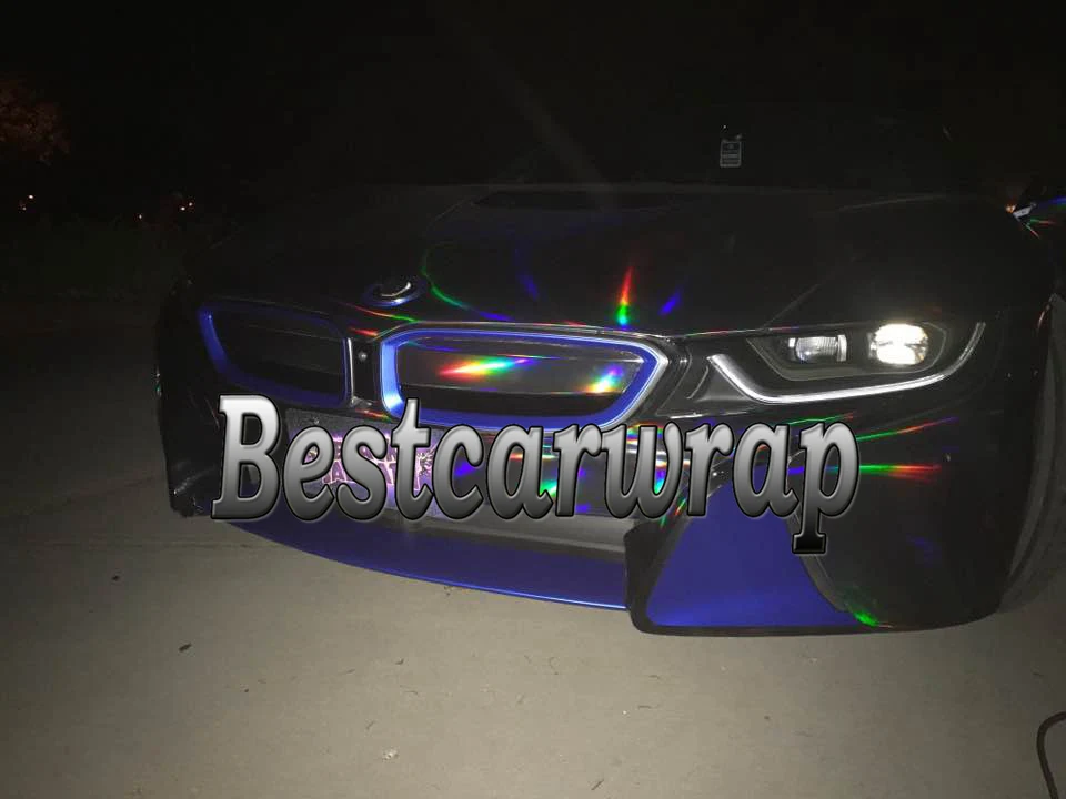 Голографическая черная хромированная автомобильная пленка высокая гибкость без