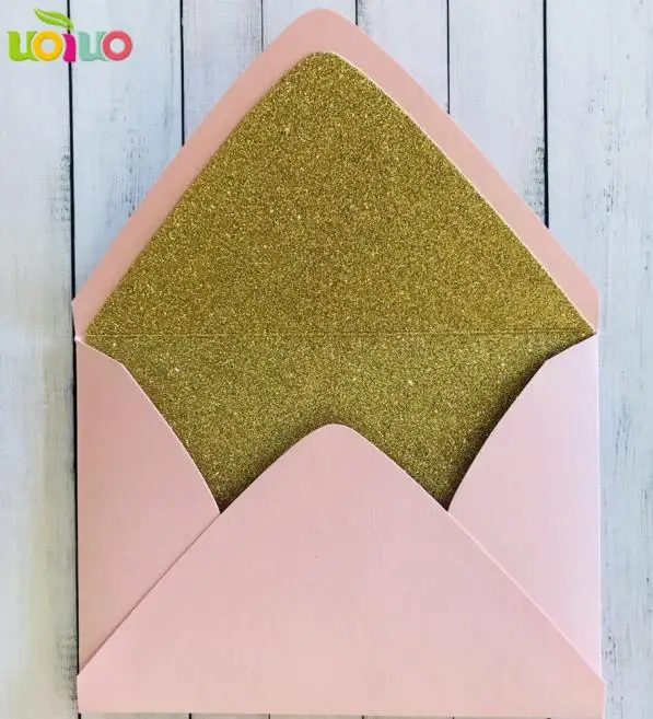 envelop has glitter Бесплатный дизайн заказной цветной большой плоский конверт для акриловой карты прозрачное Свадебное приглашение - Цвет: envelop has glitter
