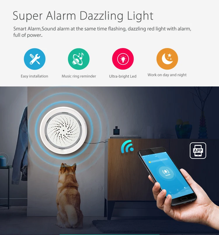 NEO Coolcam датчик температуры и влажности Wifi сирена Tuya Совместимость с Echo Google Home Assistant IFTTT