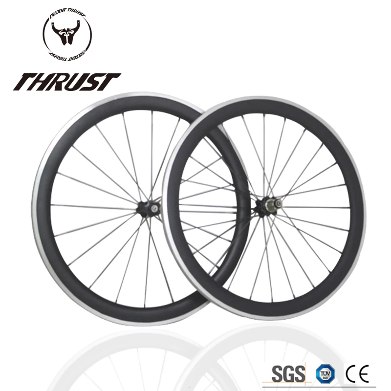 

THRUST 700C Carbon Wheelset Clincher 50mm Tubular Road Bike Carbon Wheels 25/23mm Width Bicycle Wheelset