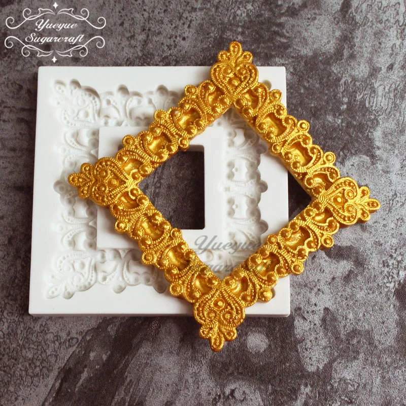 Yueyue Sugarcraft рамка Силиконовая Форма fondant форма для украшения торта инструменты