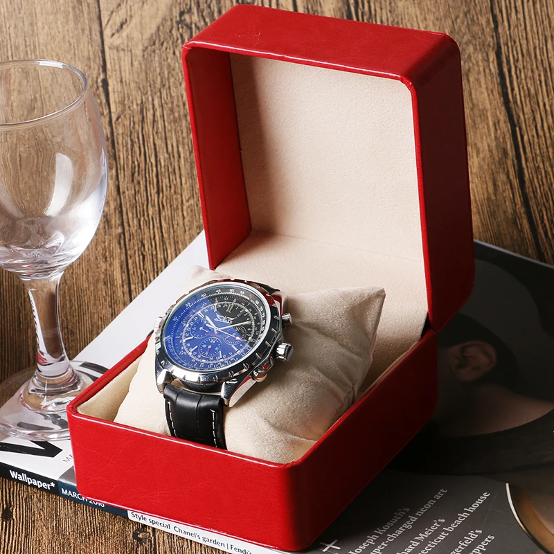 Роскошный Органайзер из пены для браслетов часов кожаная коробка красная