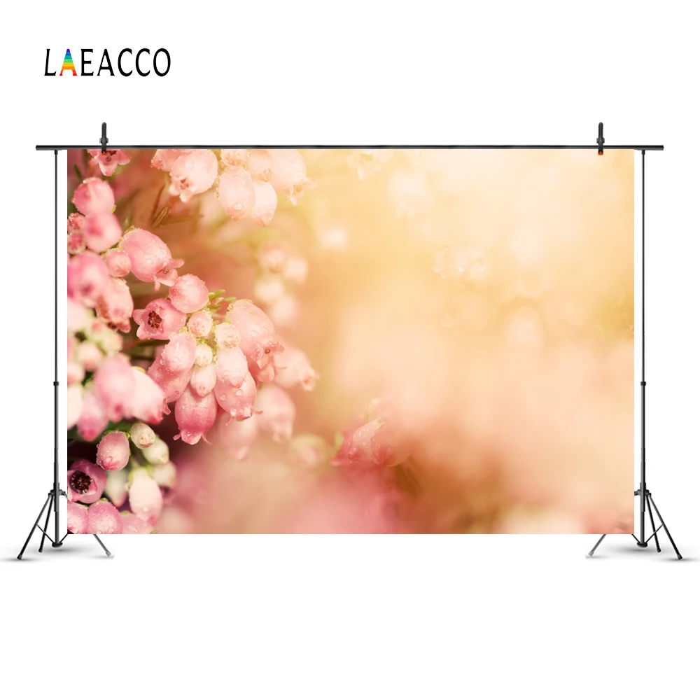 Laeacco Flowers Dew Hazy Baby Shower Newborn Children Photography Backgrounds Customized Photographic Backdrops For Photo Studio |