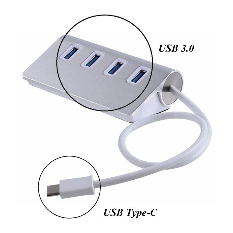 Usb-концентратор Type-C из алюминиевого сплава концентратор USB 3 1 к 0 4 порта адаптер